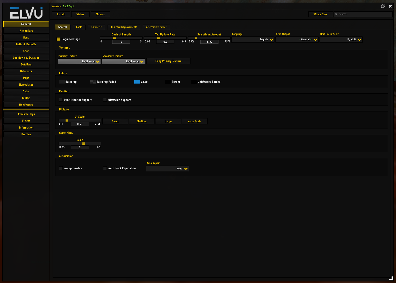Setting Location screenshot